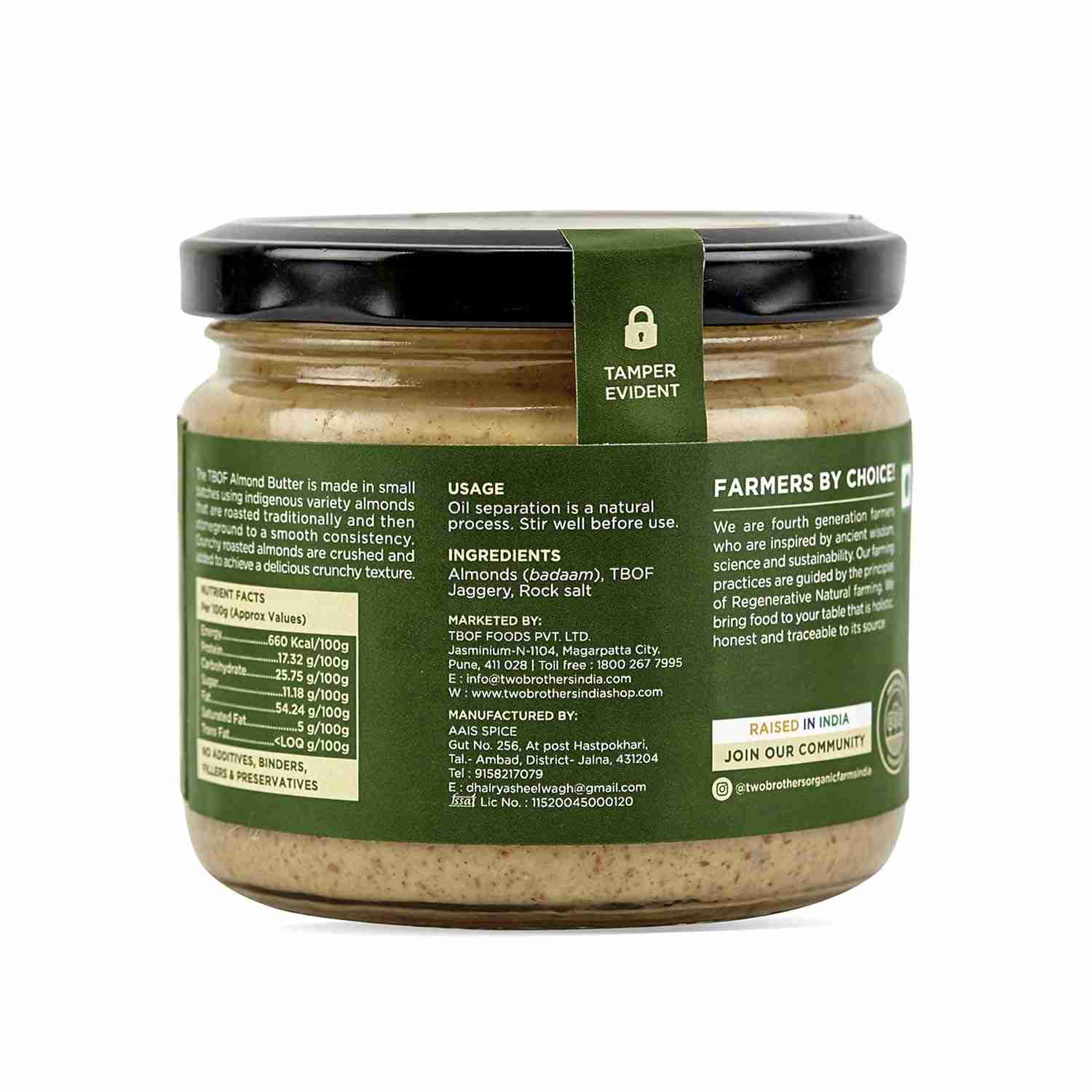 TBOF | Almond Butter with Jaggery, Crunchy, Tasty and Healthy | 300 g