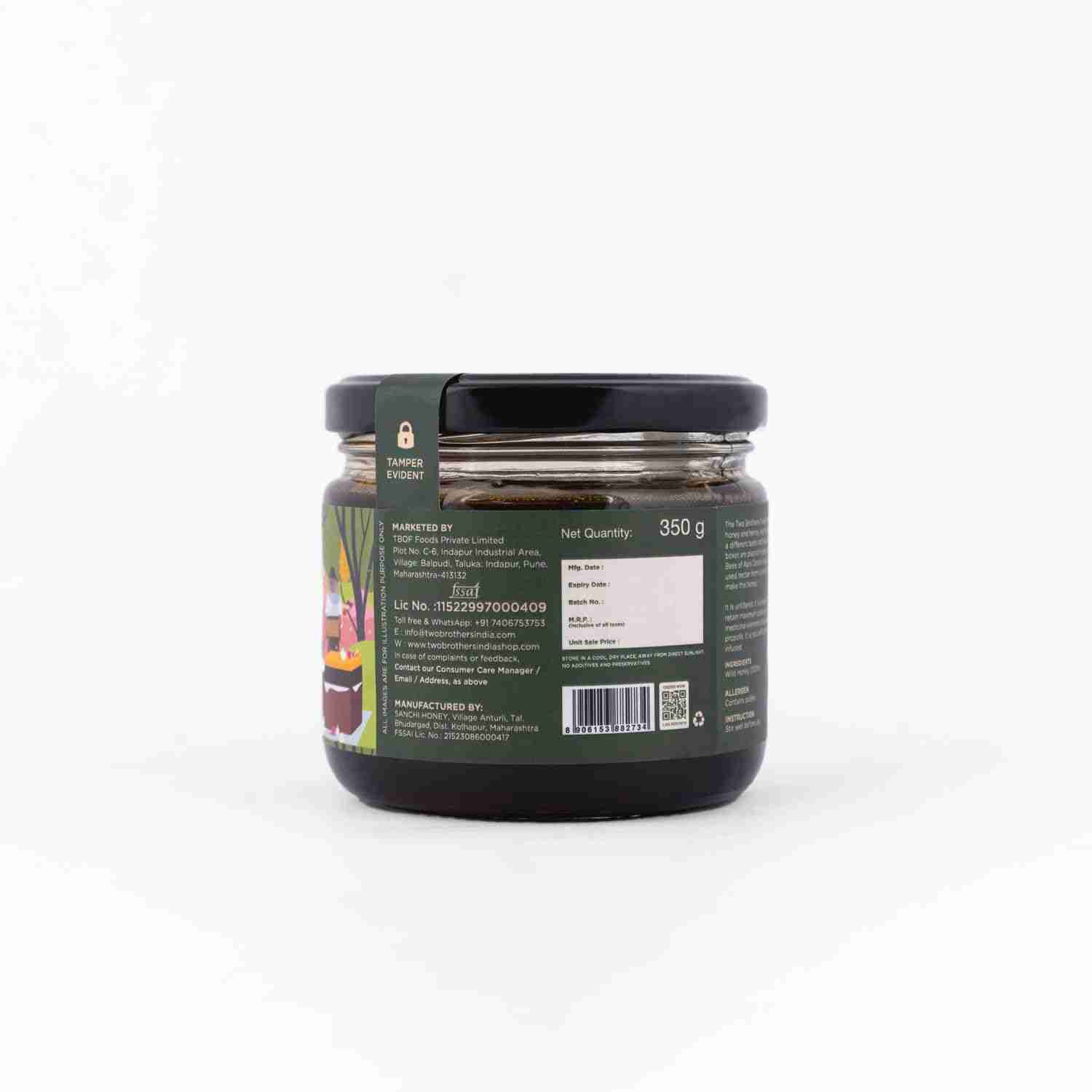 TBOF | Forest Honey | Raw, Pure & Unprocessed | 100% Natural, Wild, and Unfiltered Honey | Freshly-Sourced | 350 g