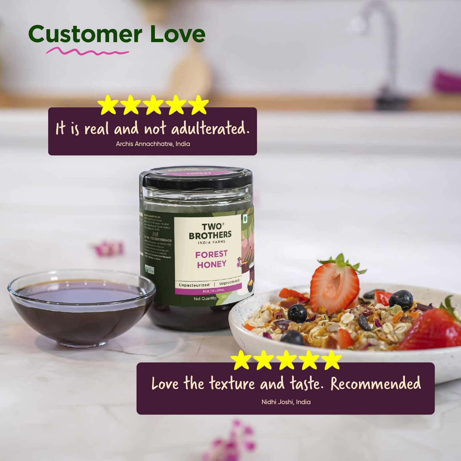 TBIF | Forest Honey | Raw, Pure & Unprocessed | 100% Natural, Wild, and Unfiltered Honey | Freshly-Sourced | 350 g
