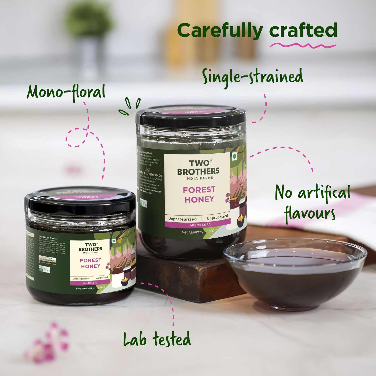 TBIF | Forest Honey | Raw, Pure & Unprocessed | 100% Natural, Wild, and Unfiltered Honey | Freshly-Sourced | 350 g