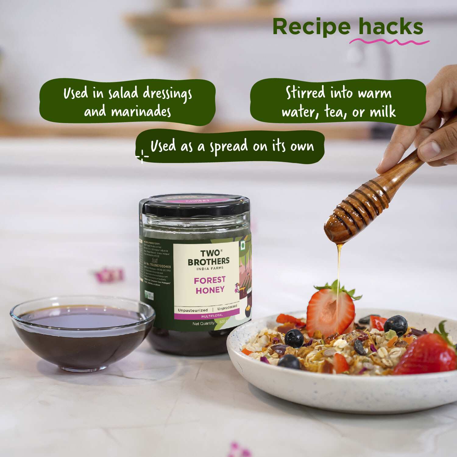 TBIF | Forest Honey | Raw, Pure & Unprocessed | 100% Natural, Wild, and Unfiltered Honey | Freshly-Sourced | 350 g