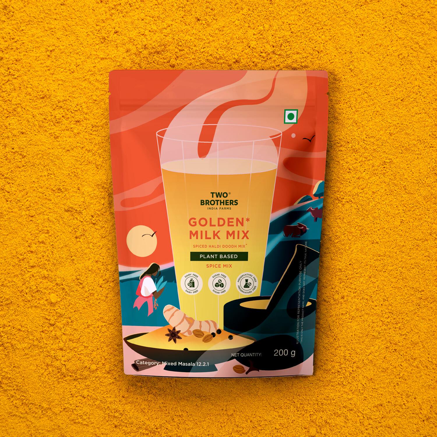 TBIF | Golden Milk Powder | Organic, Sugar Free, Preservative Free, No Additives Pure Wellness | 200 g