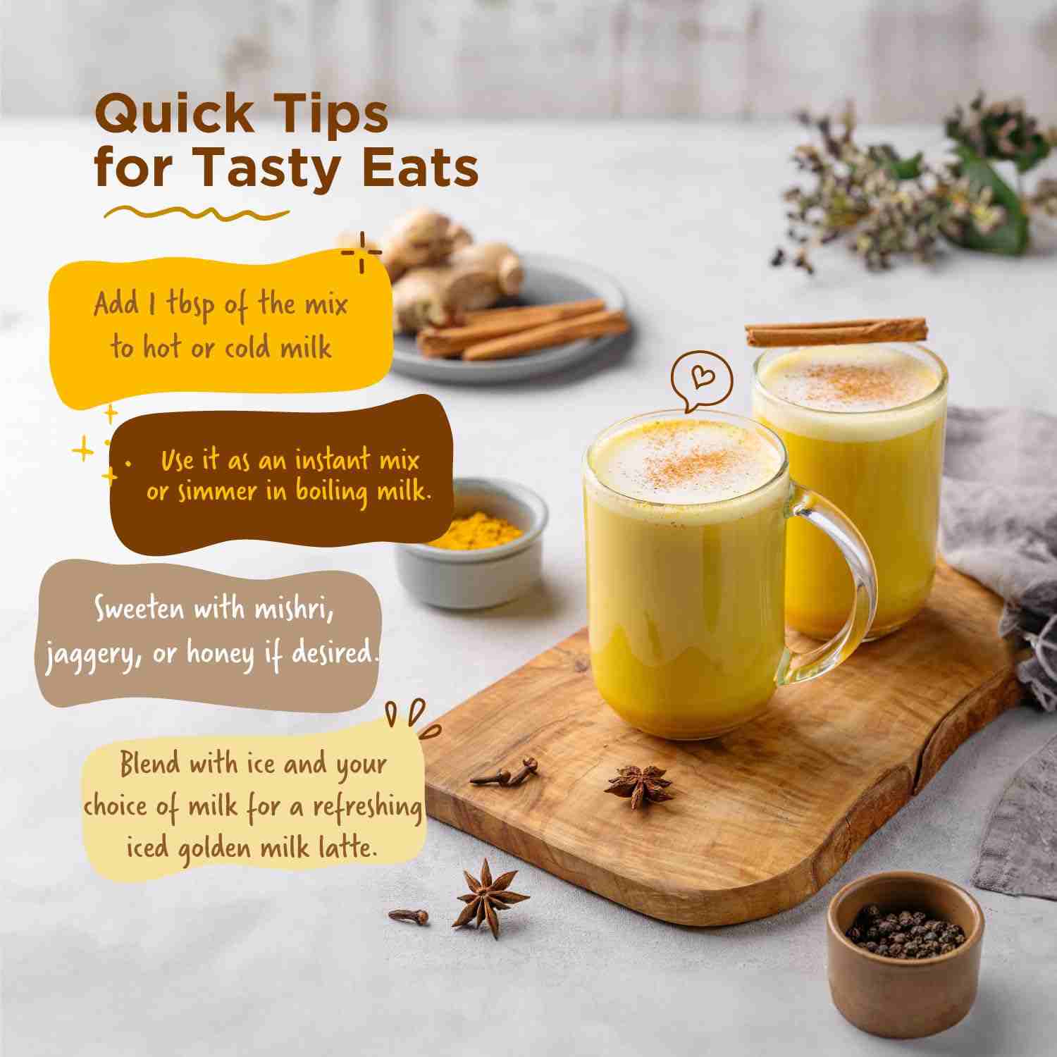 TBOF | Golden Milk Powder | Organic, Sugar Free, Preservative Free, No Additives Pure Wellness | 200 g