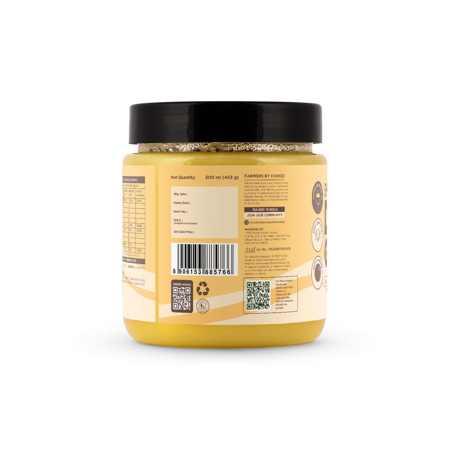 TBIF | Desi Gir Cow Ghee | A2 Cow Ghee | Made with A2 Ghee from Grass-fed Gir Cows | 500 ml