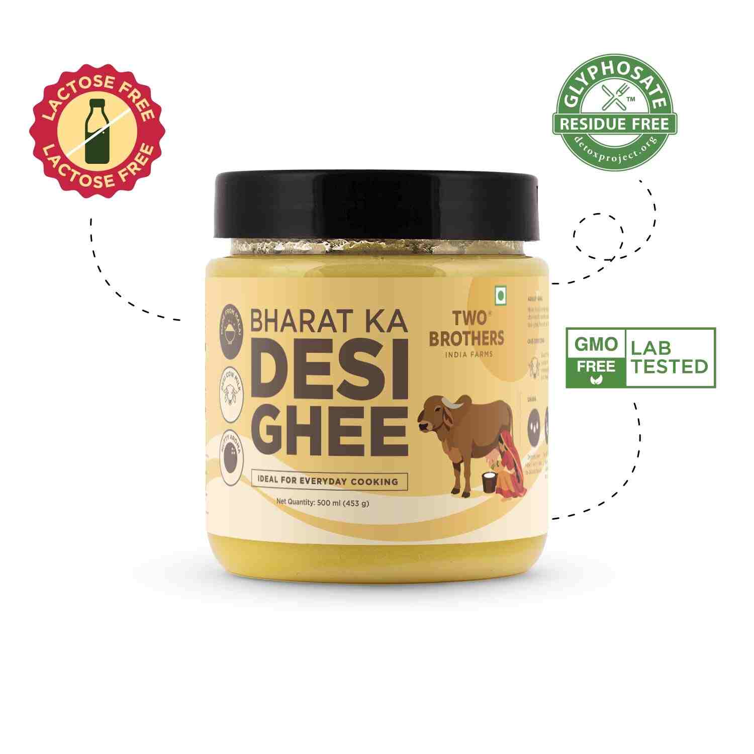 TBIF | Desi Gir Cow Ghee | A2 Cow Ghee | Made with A2 Ghee from Grass-fed Gir Cows | 500 ml