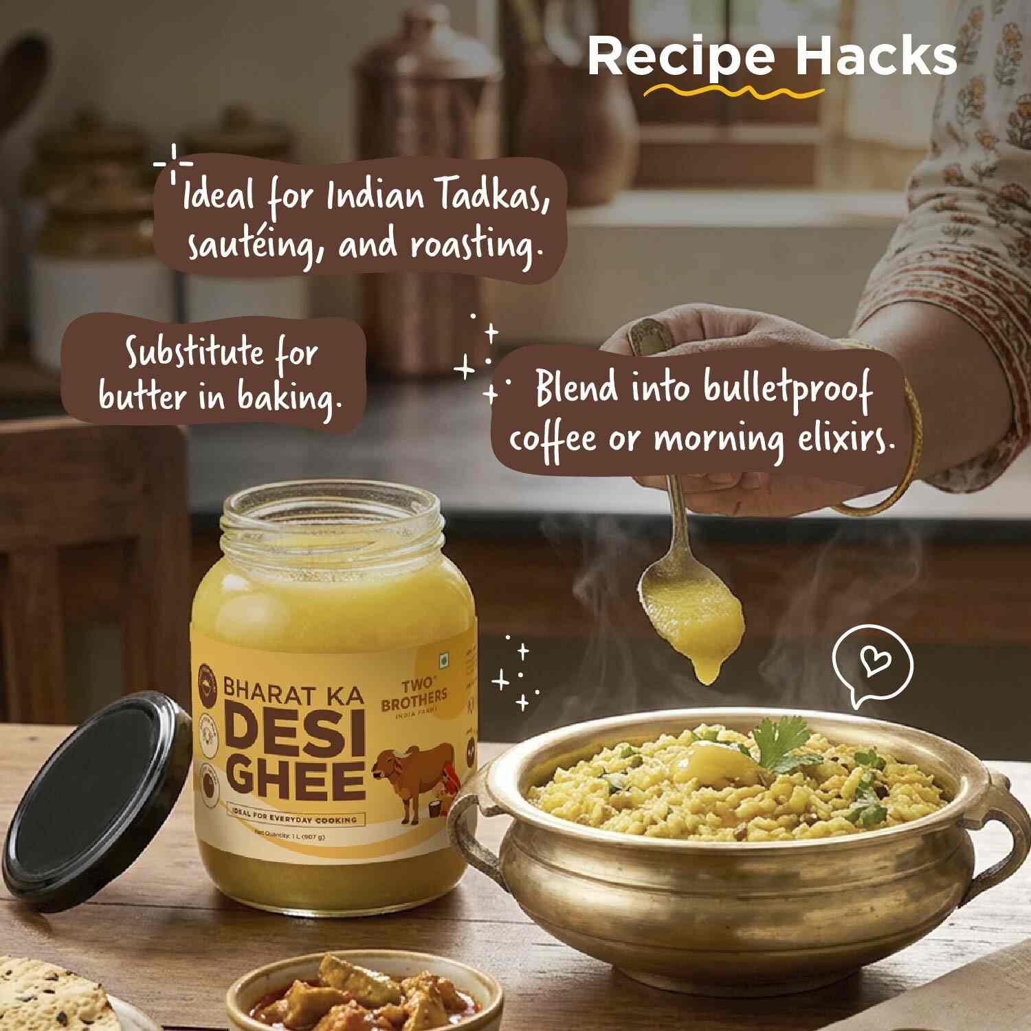 TBIF | Desi Gir Cow Ghee | A2 Cow Ghee | Made with A2 Ghee from Grass-fed Gir Cows | 500 ml