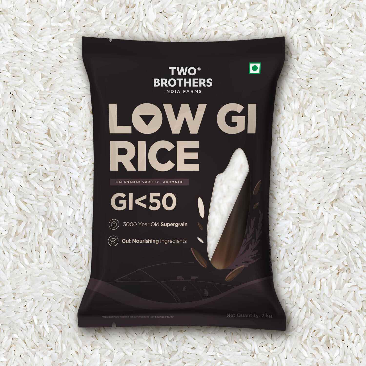TBIF | Kalanamak Rice | Low GI, Diabetic-Friendly Native Aromatic Rice | Rich in Iron & Zinc | 2 kg