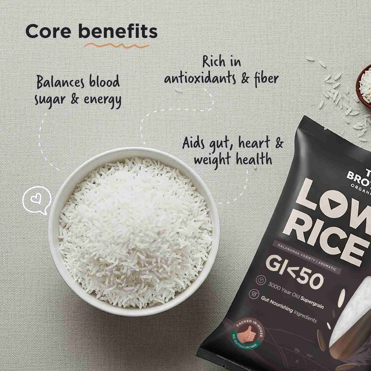 TBOF | Kalanamak Rice | Low GI, Diabetic-Friendly Native Aromatic Rice | Rich in Iron & Zinc | 2 kg