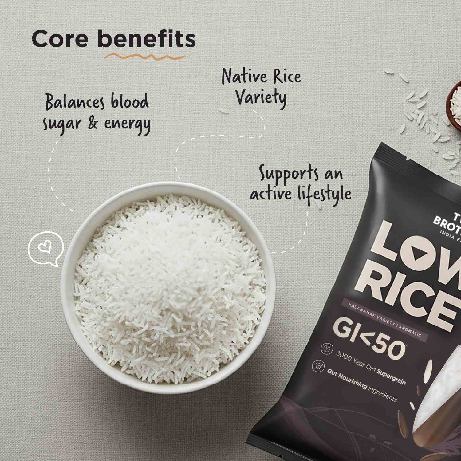 TBIF | Kalanamak Rice | Low GI, Diabetic-Friendly Native Aromatic Rice | Rich in Iron & Zinc | 2 kg