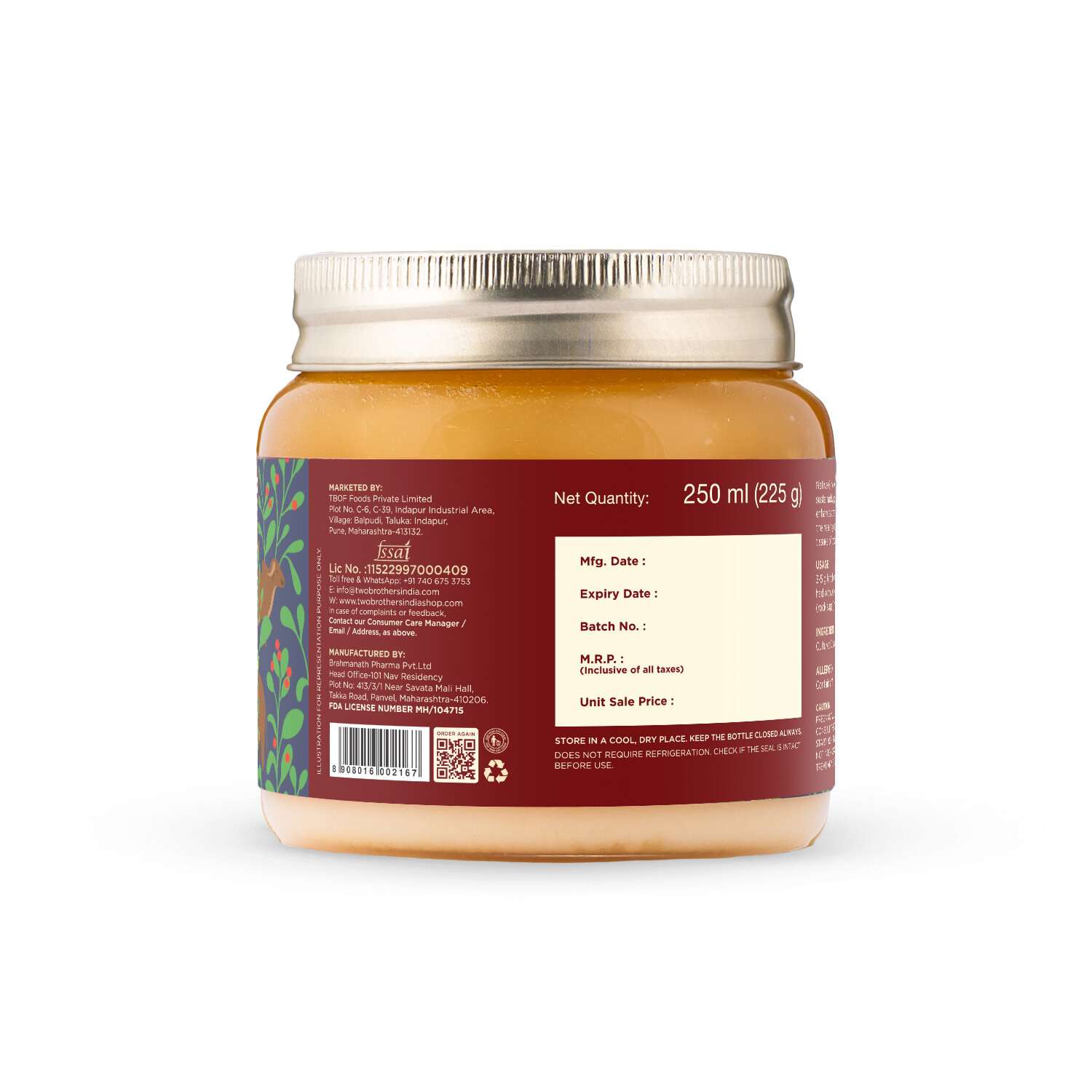 TBIF | Ashwagandha Ghee | A2 Gir Cow Desi Ghee | Cultured and Handmade A2 Ghee | 250 ml