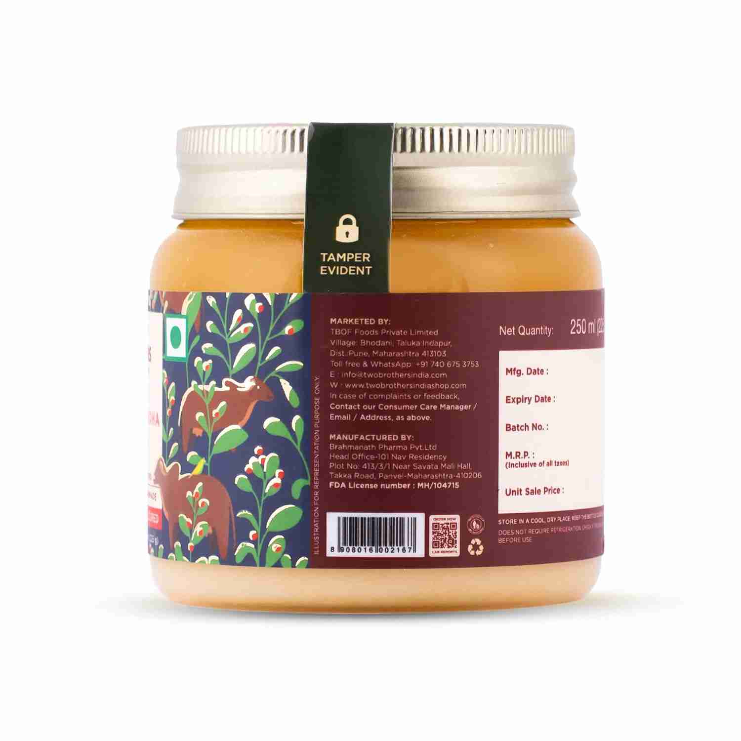 TBOF | Ashwagandha Ghee | A2 Gir Cow Desi Ghee | Cultured and Handmade A2 Ghee | 250 ml