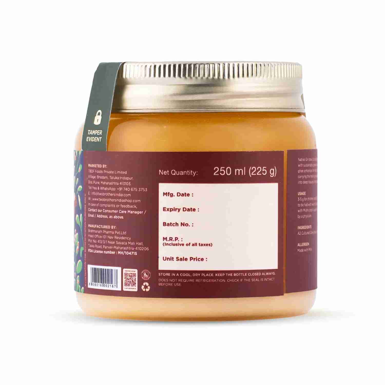 TBOF | Ashwagandha Ghee | A2 Gir Cow Desi Ghee | Cultured and Handmade A2 Ghee | 250 ml