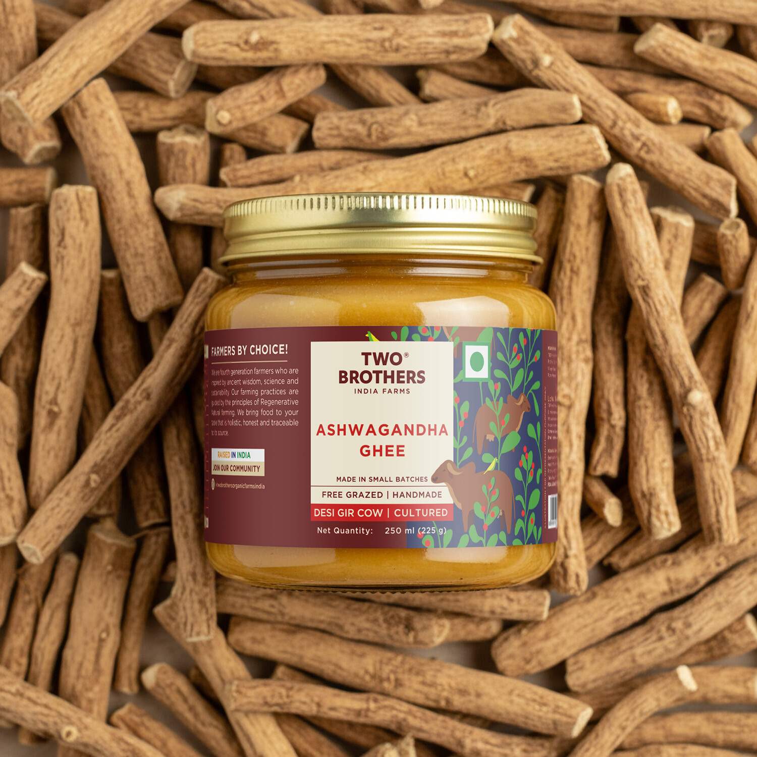 TBIF | Ashwagandha Ghee | A2 Gir Cow Desi Ghee | Cultured and Handmade A2 Ghee | 250 ml