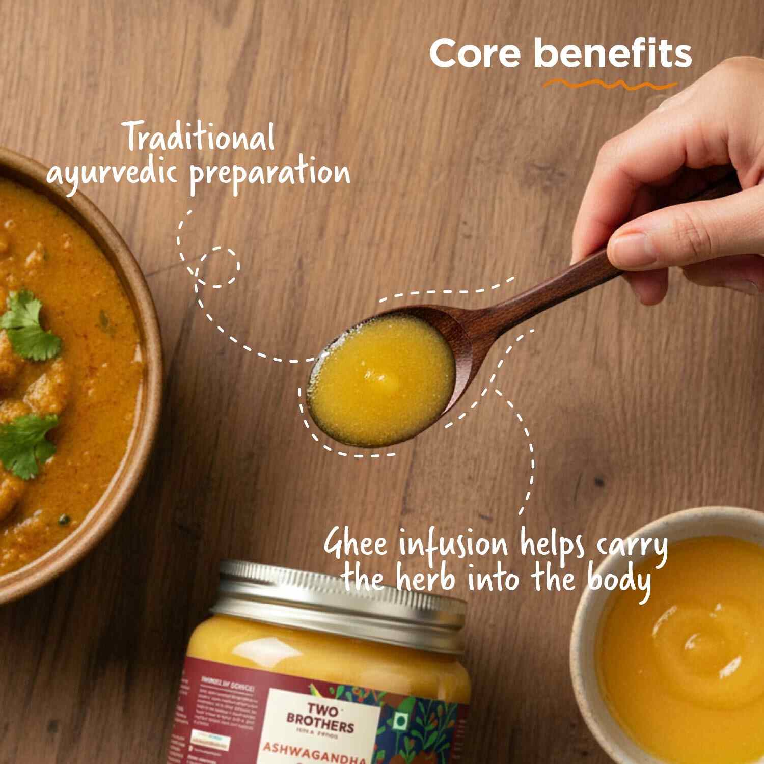 TBIF | Ashwagandha Ghee | A2 Gir Cow Desi Ghee | Cultured and Handmade A2 Ghee | 250 ml