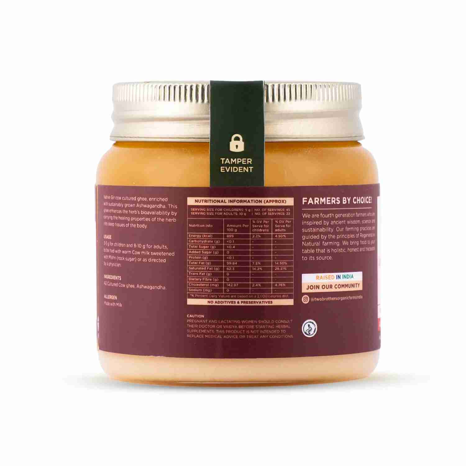 TBOF | Ashwagandha Ghee | A2 Gir Cow Desi Ghee | Cultured and Handmade A2 Ghee | 250 ml