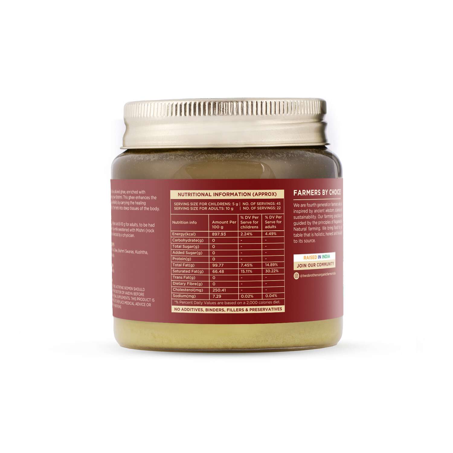 TBIF | A2 Gir Cow Ghee (Brahmi) | Cultured Cow Desi Ghee | Curd-Churned Bilona Ghee | 250 ml