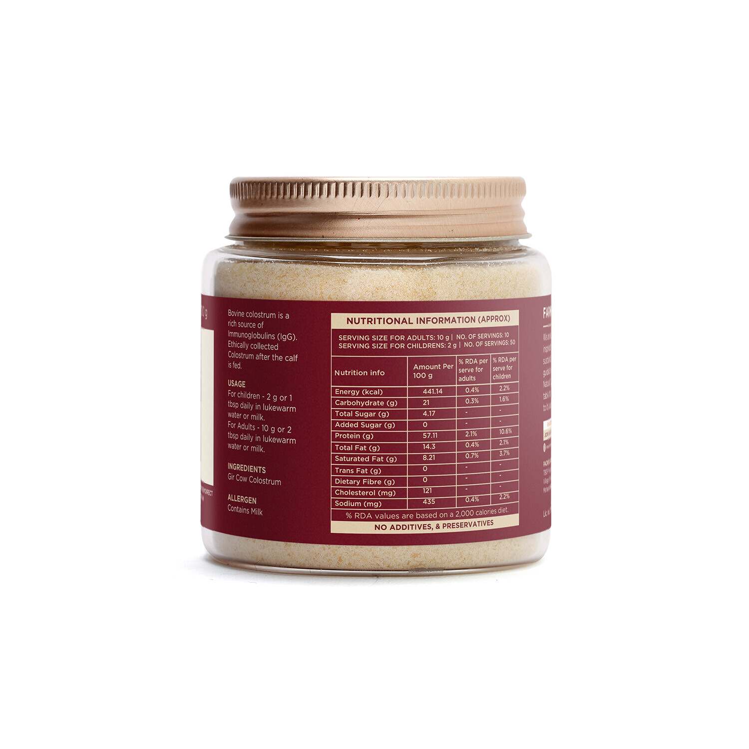 TBIF | Colostrum Powder | Desi Gir Cow Colostrum | Health Supplement for Supporting Immunity, Digestion, & Overall Health | 100 g
