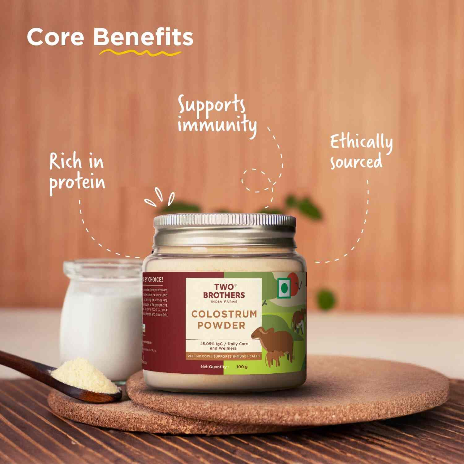 TBIF | Colostrum Powder | Desi Gir Cow Colostrum | Health Supplement for Supporting Immunity, Digestion, & Overall Health | 100 g