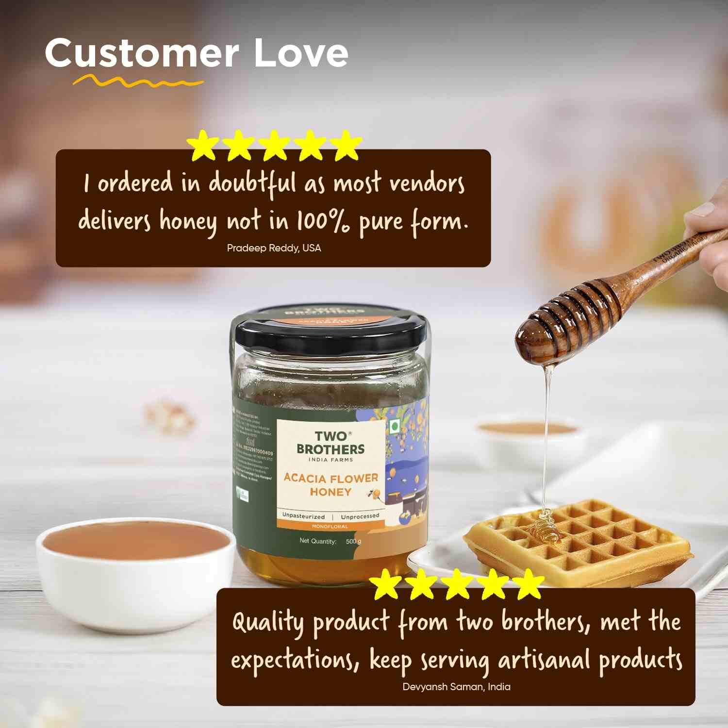 TBIF | Acacia Apiary Honey | Raw, Mono-Floral, Unfiltered & Unpasteurized | Natural, No Additives | 350 g