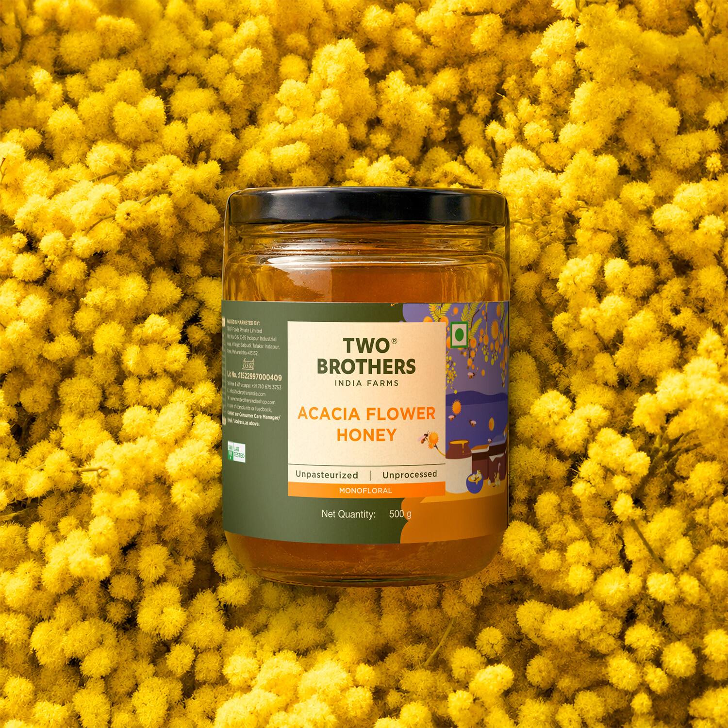 TBIF | Acacia Apiary Honey | Raw, Mono-Floral, Unfiltered & Unpasteurized | Natural, No Additives | 350 g