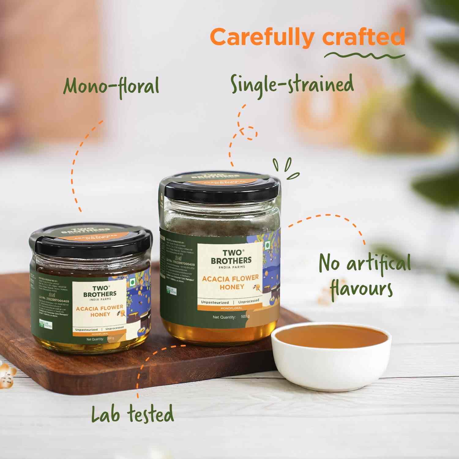TBIF | Acacia Apiary Honey | Raw, Mono-Floral, Unfiltered & Unpasteurized | Natural, No Additives | 350 g