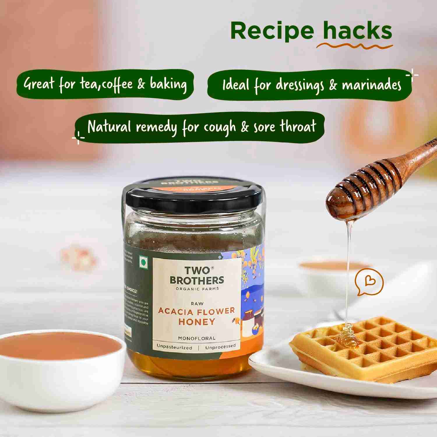 TBOF | Acacia Apiary Honey | Raw, Mono-Floral, Unfiltered & Unpasteurized | Natural, No Additives | 350 g