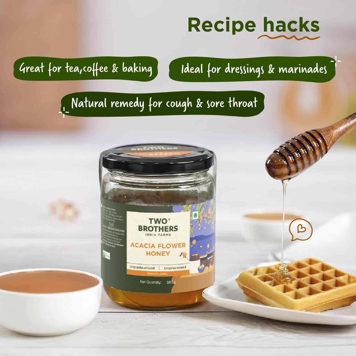 TBIF | Acacia Apiary Honey | Raw, Mono-Floral, Unfiltered & Unpasteurized | Natural, No Additives | 350 g