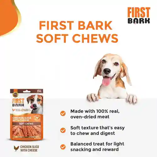 First Bark Chicken Slice with Cheese Jerky Dog Treat