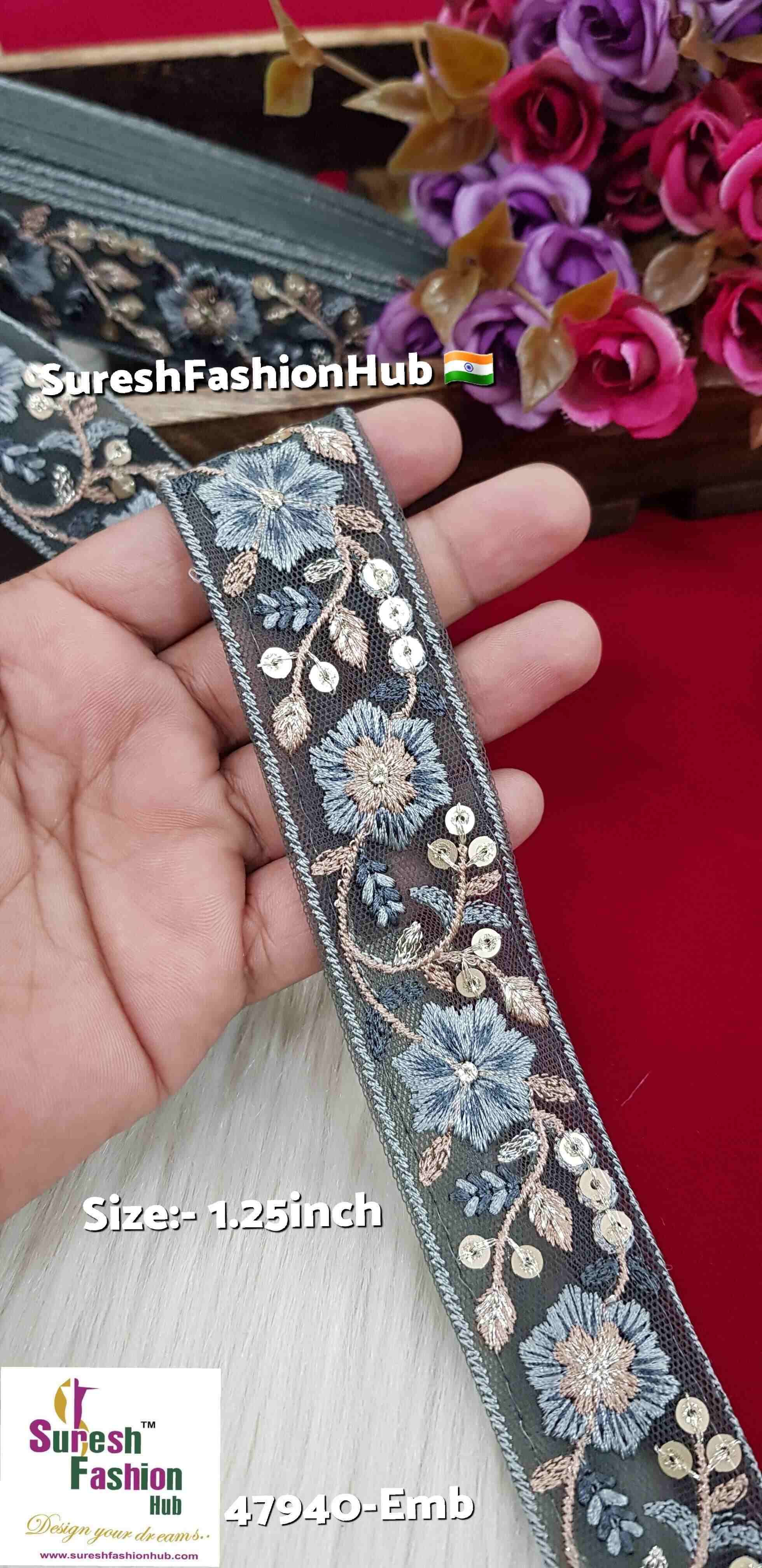 Dusty Green Sophistication Floral Embroidery Lace