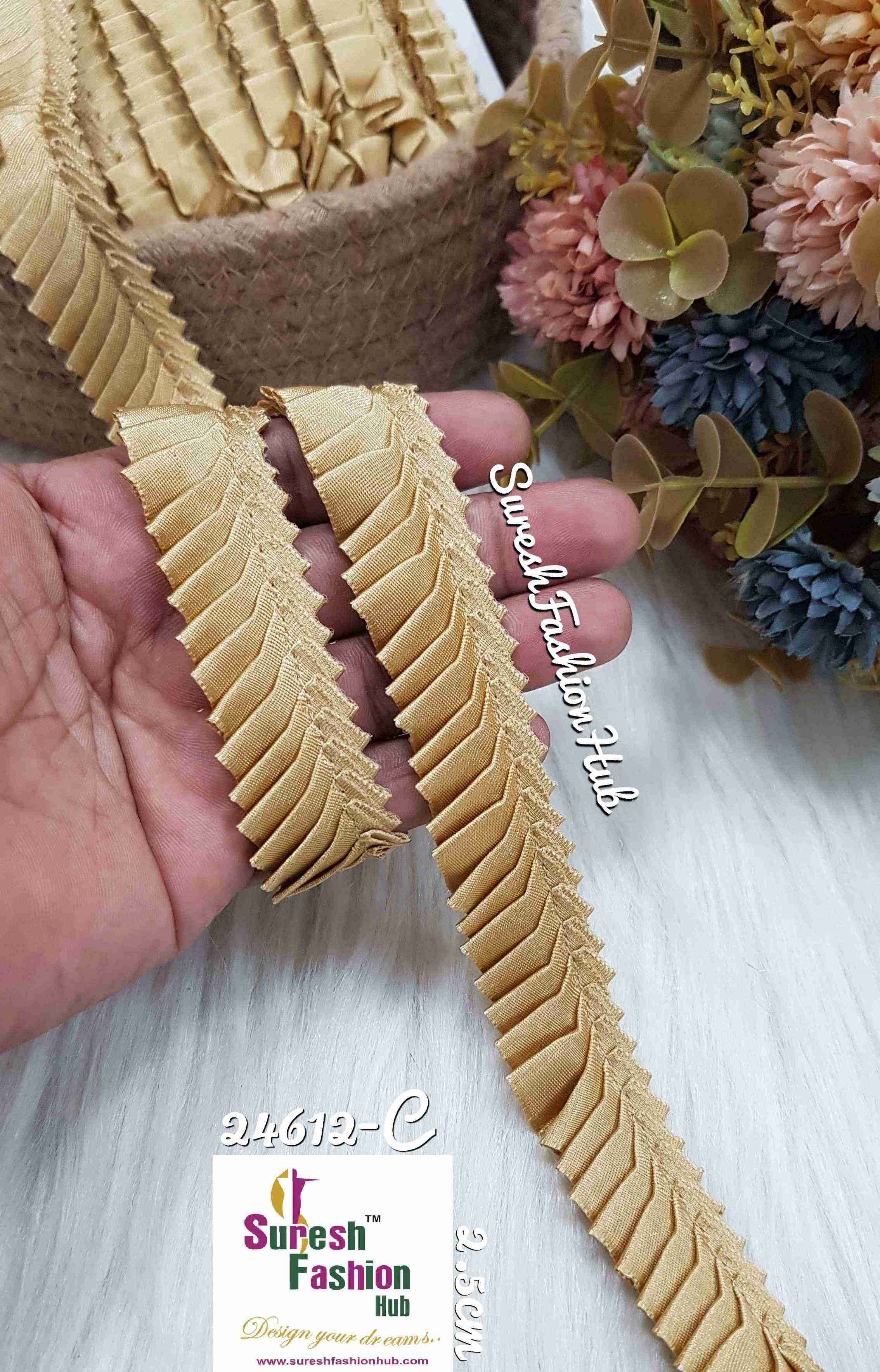 Furry Fringes Gold Trim