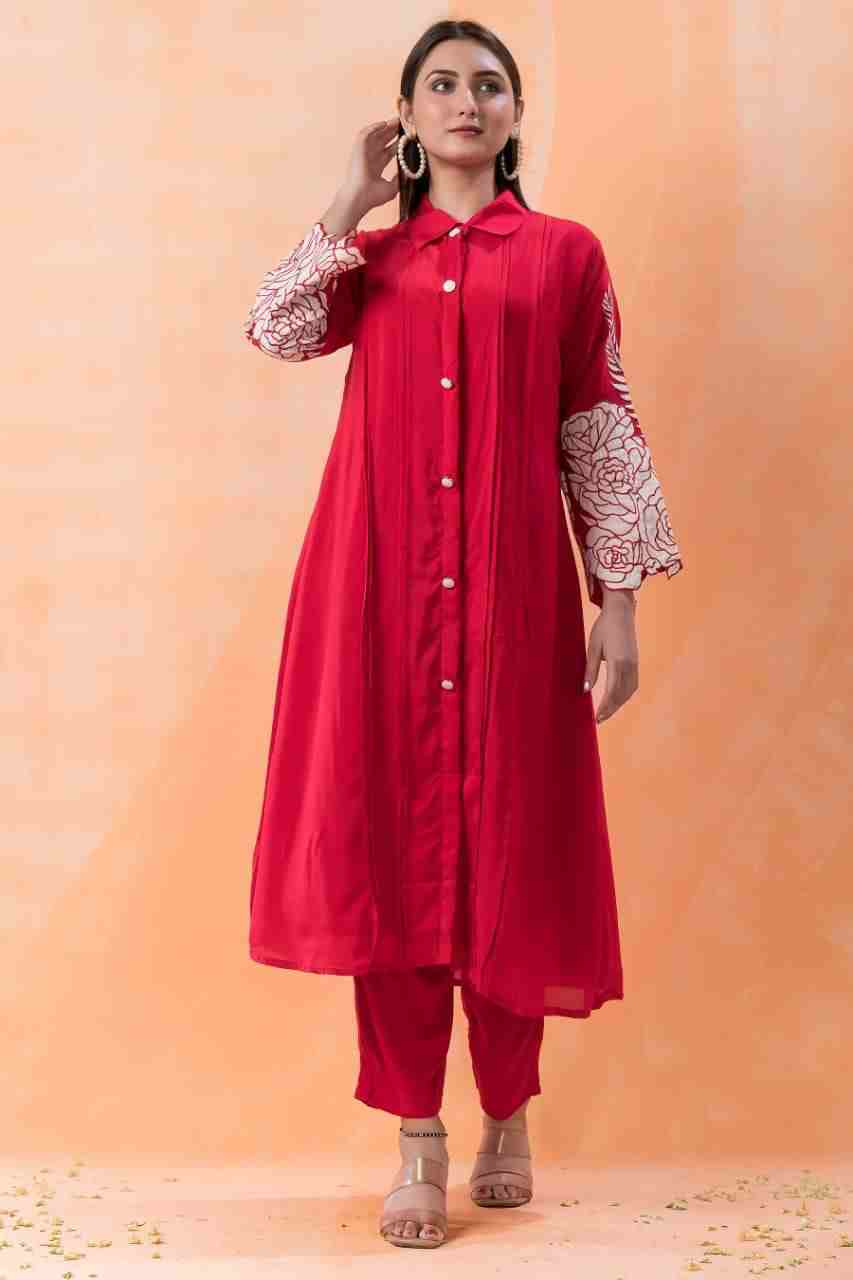 Red Muslin Kurta Pant