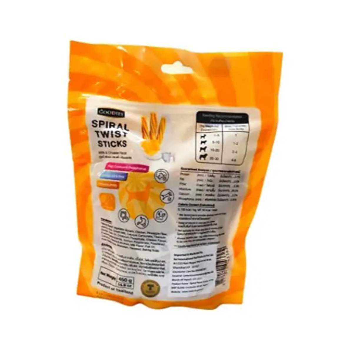 Goodies Spiral Twist Sticks Milk & Cheese Dog Treat - 450 Gm