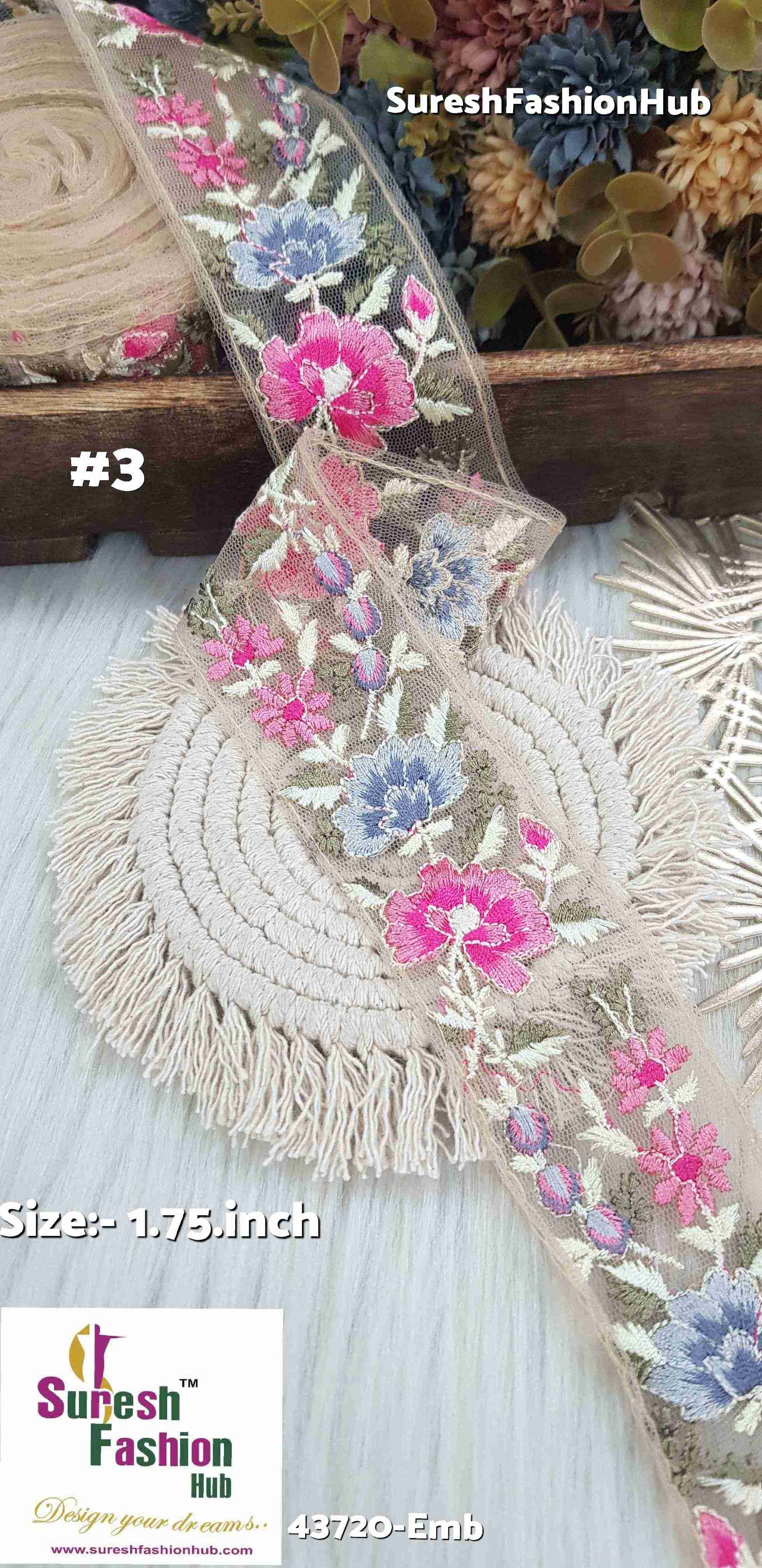Beige Carnival Multicolor Embroidery Lace
