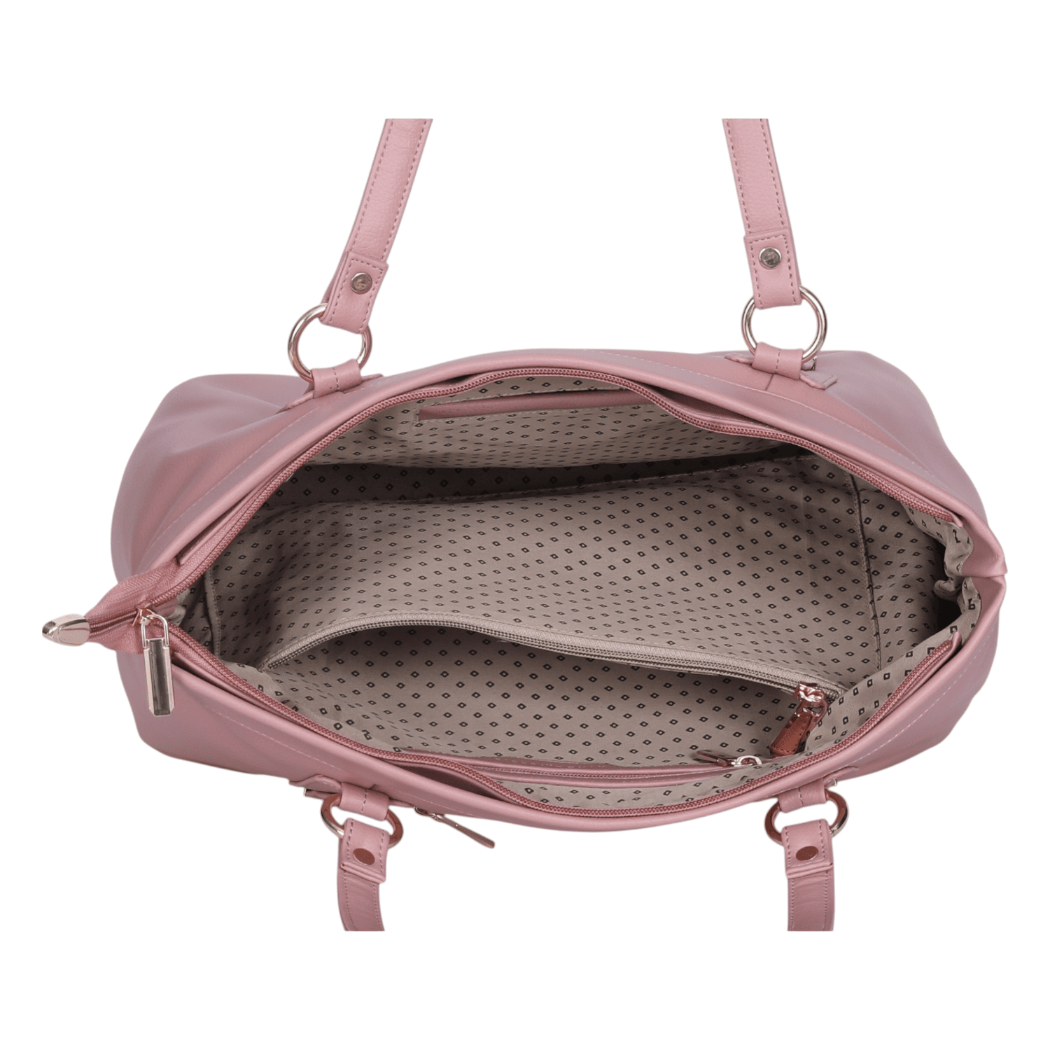 Ninaa Rossie Pink Faux Leather Tote Bag