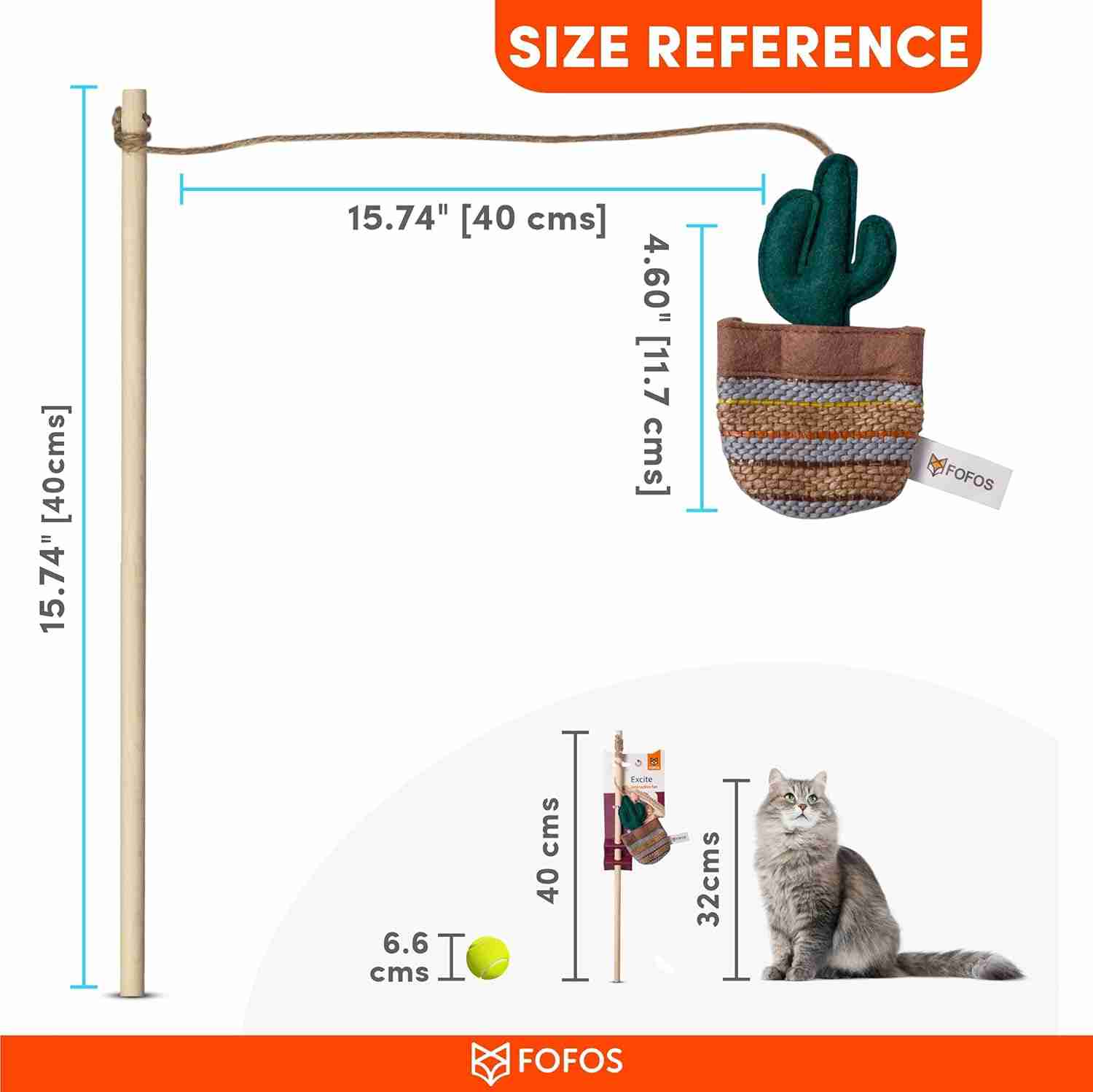 Fofos Cactus Wand Austin for Cats 40 CM