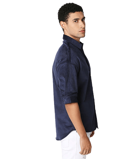 Hemsters | Hemsters Men Solid Casual Blue Shirt 2
