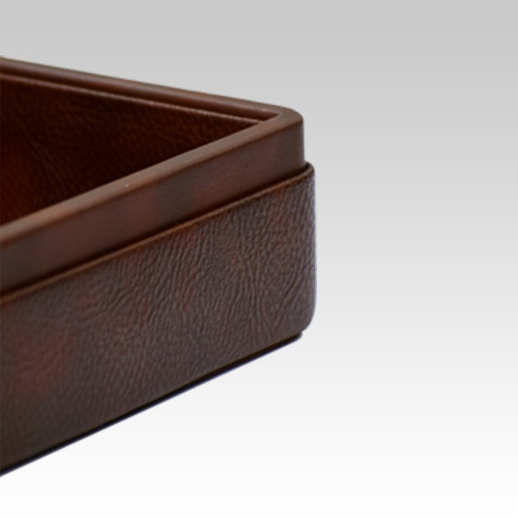 A4 Paper Tray / Letter Tray | Faux Leather | Classic | Brown