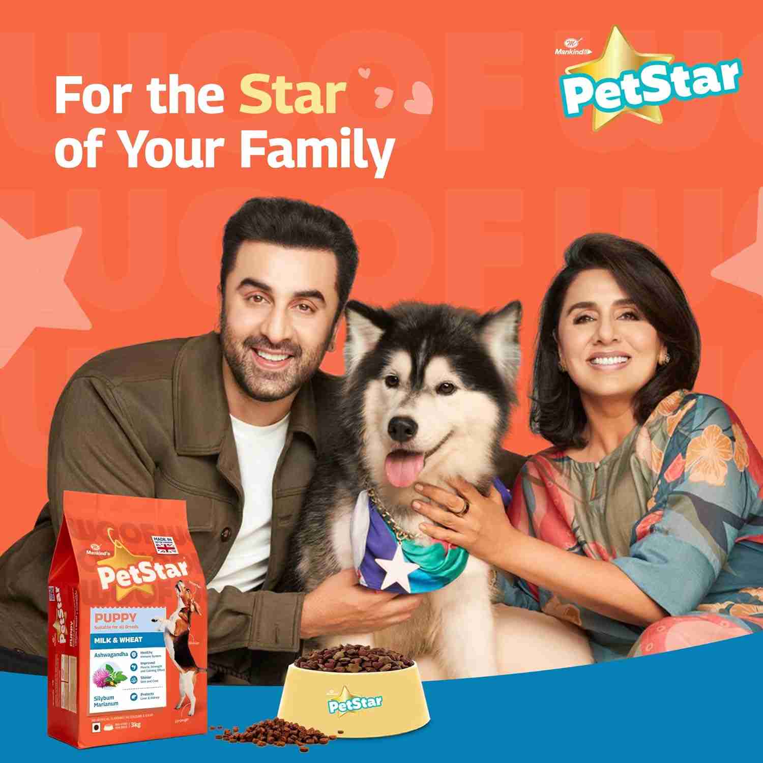 Petstar Milk and Wheat Puppy Dog Dry Food, 3 kg