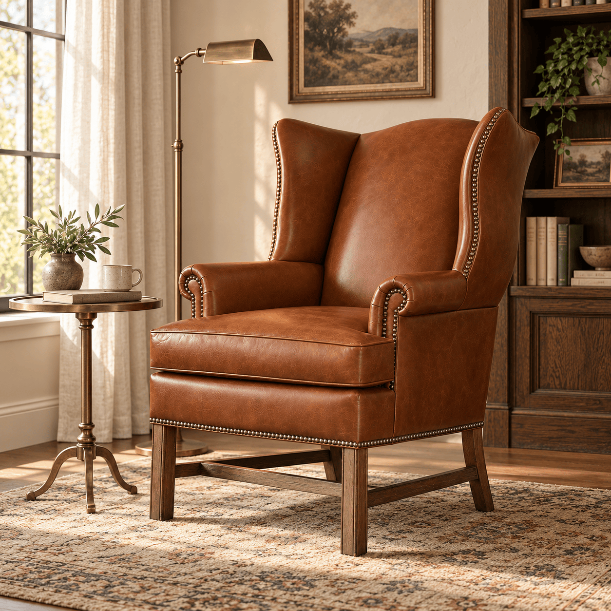 Pottery Barn | Thatcher Leather Wingback Chair