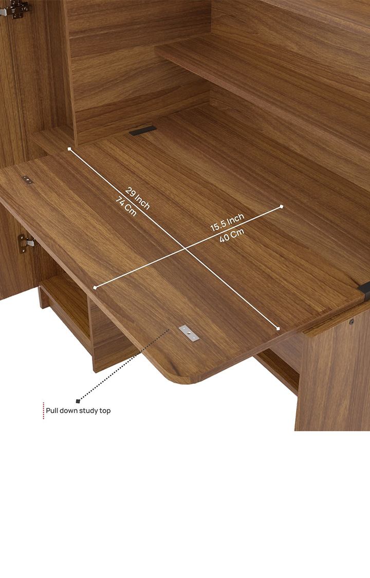 NEUDOT Vision Engineer Wood 1 Door Study Table | Multi-Purpose Study Table | Computer Table for Students | Desk for Work from Home | 1 Year Warranty (Leon Teak)