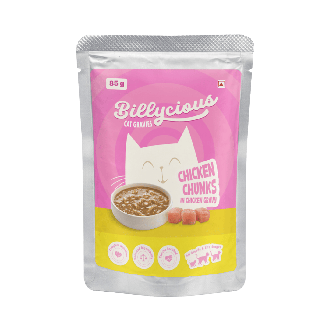 Billycious Chicken Chunks in Chicken Gravy Wet Cat Food, 85g