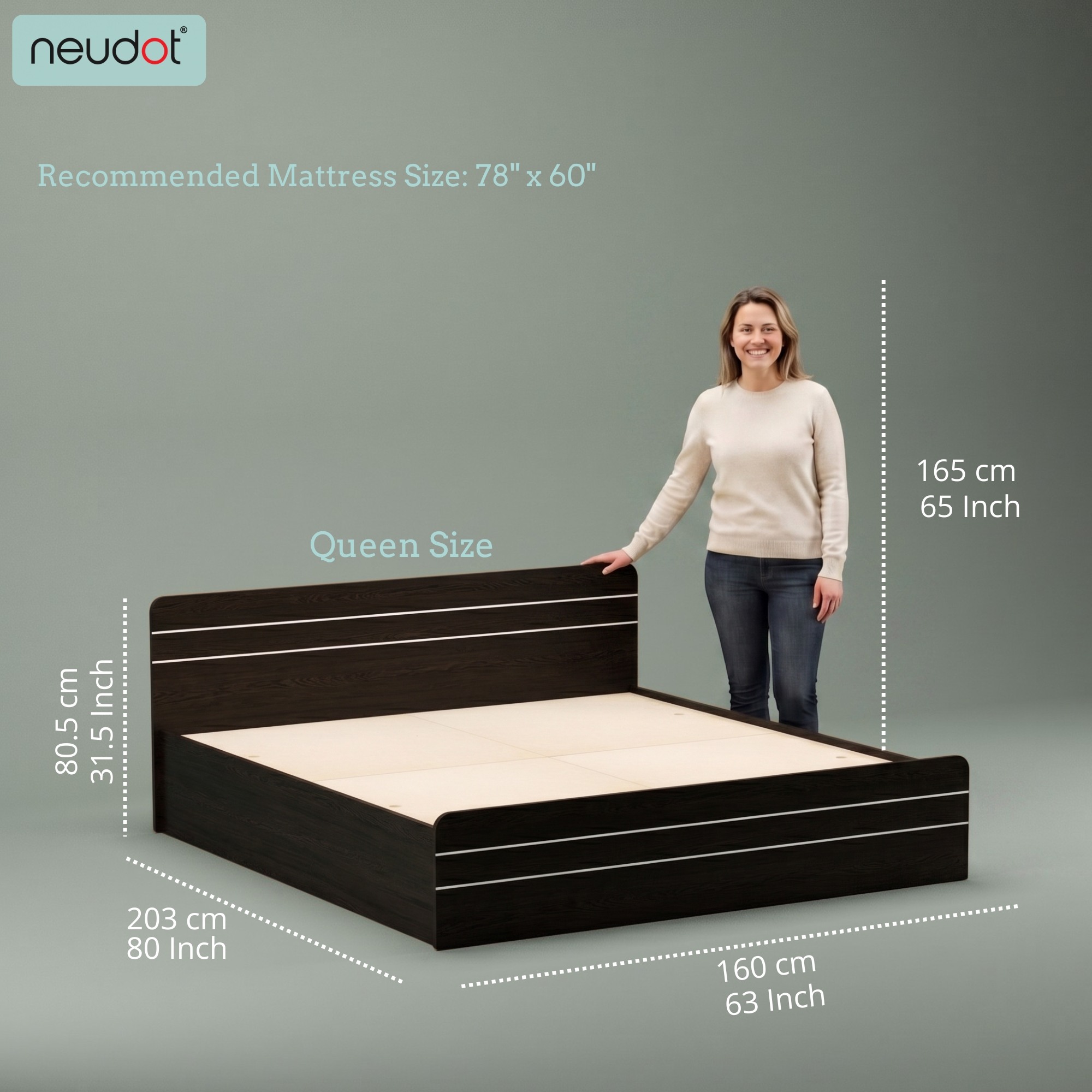 Valancia Queen Size Box Bed - Wenge
