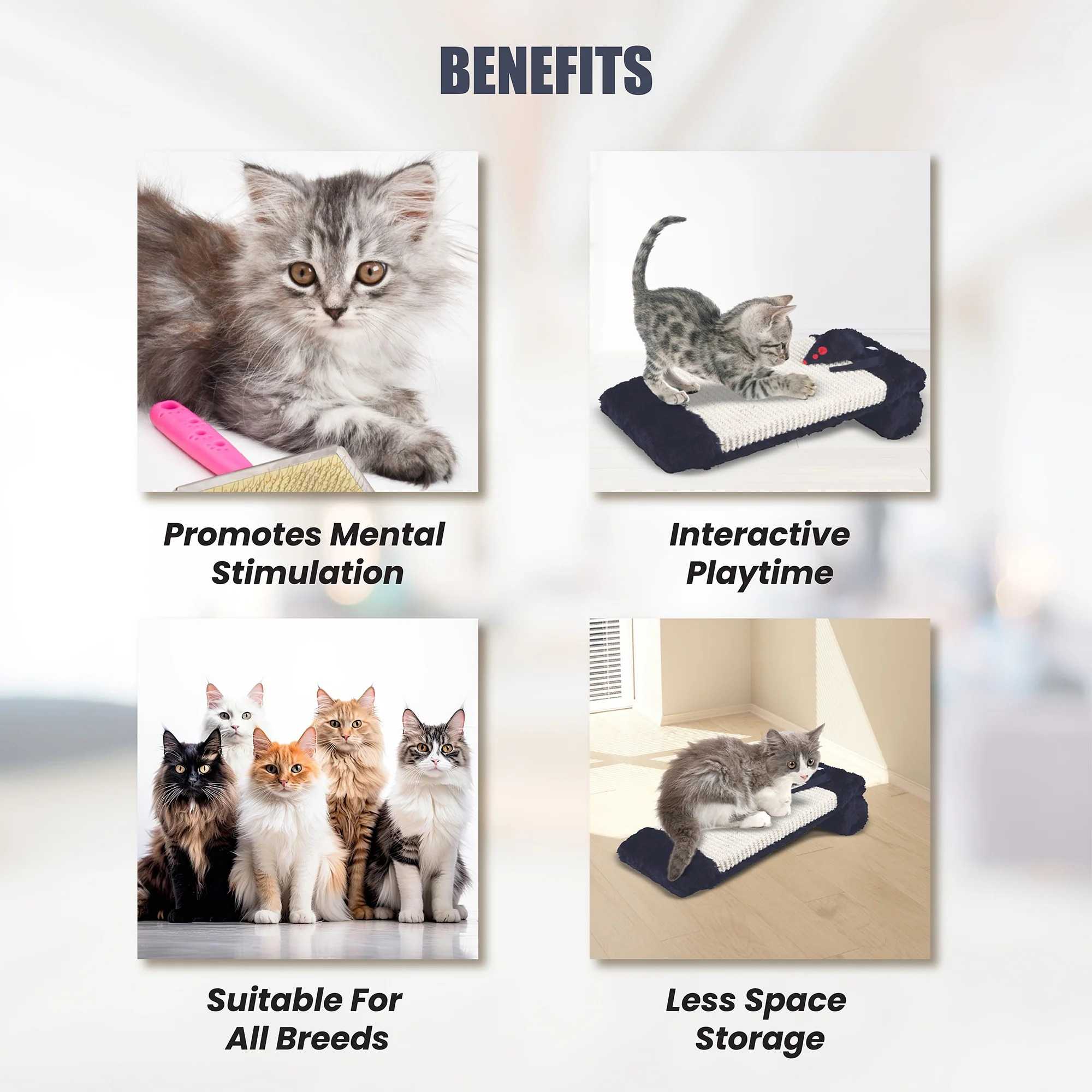 Trixie Scratching Board On A Roll Sisal Rug/Plush for Cats (15×35 cm, Natural/Black)