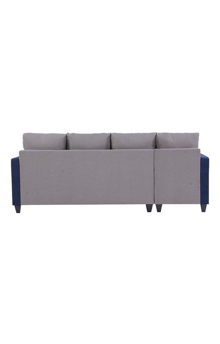neudot Saya RHS Sectional Sofa for Living Room |6 Person Sofa| Premium Fabric with Cushioned Armrest | 12 Months Warranty| Solid Wood Frame| 6 Seater in Saya Duo Blue Color DIY(Do-It-Yourself)