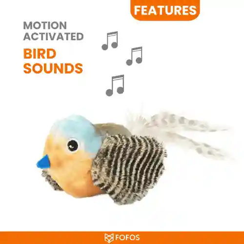 Barkbutler Fofos Blue Bird with Catnip Balls Interactive Toy for Cats