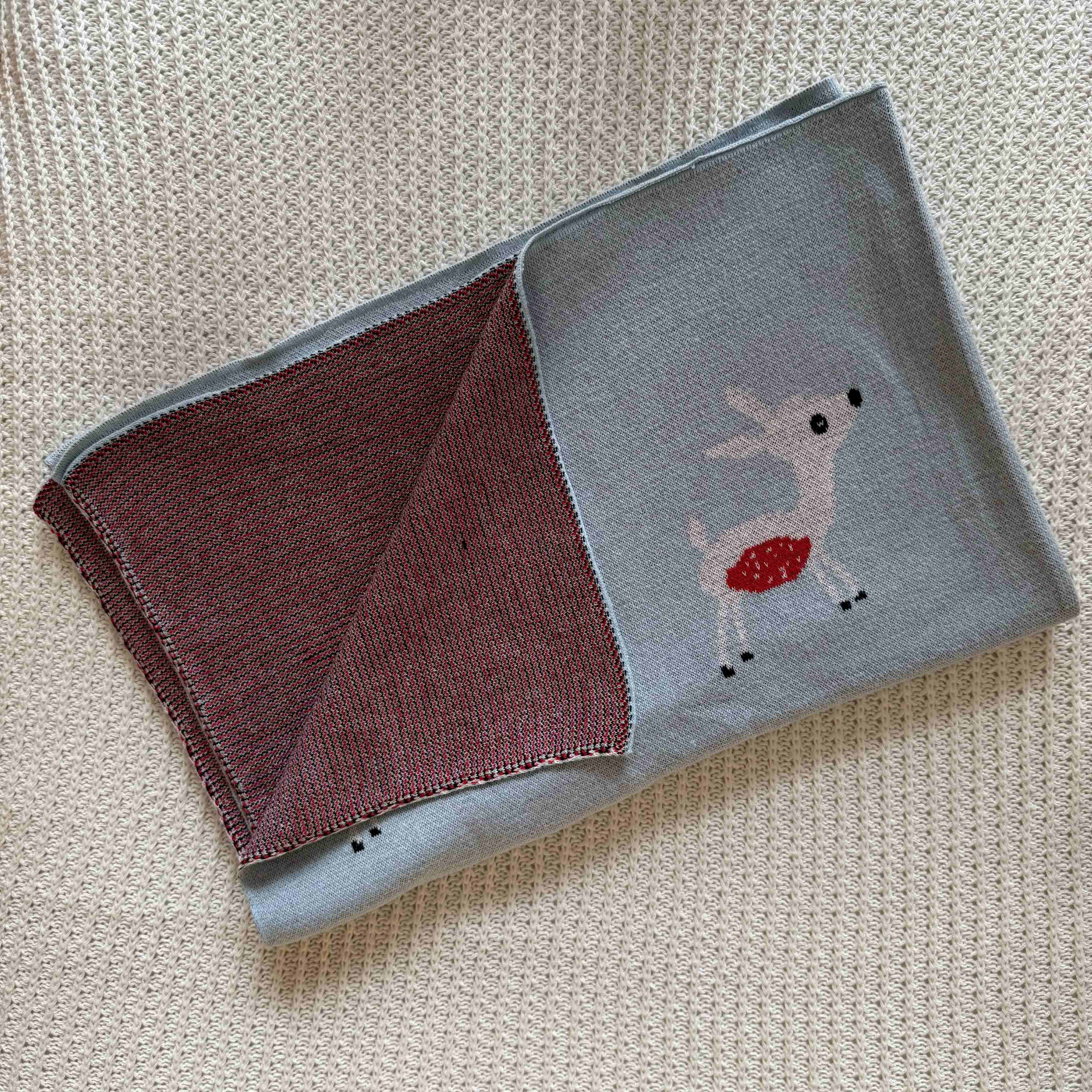 Whimsical Fawn Cotton Baby Blanket