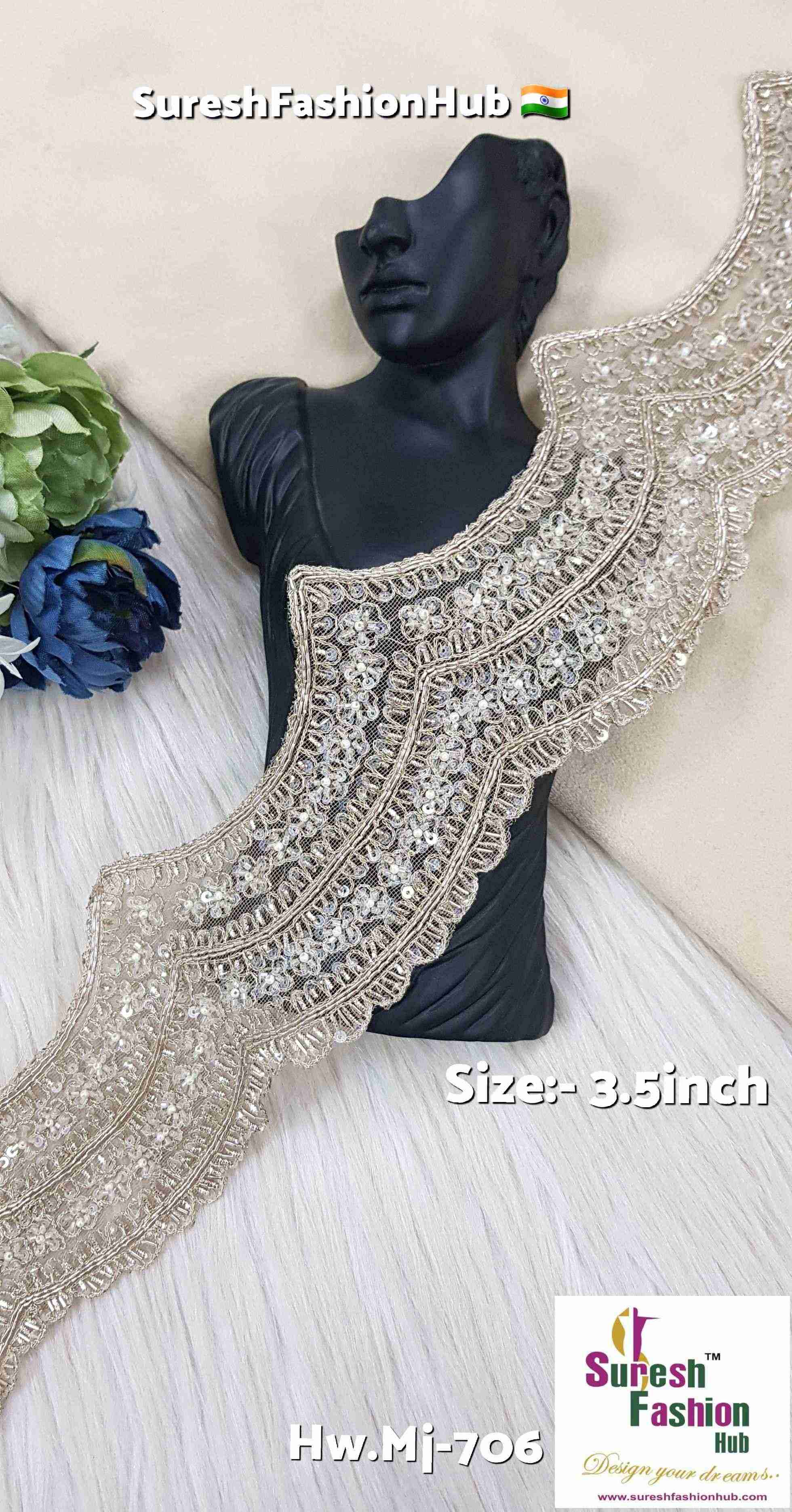 Water Handmade Two-Sided Scallop Cutwork Lace