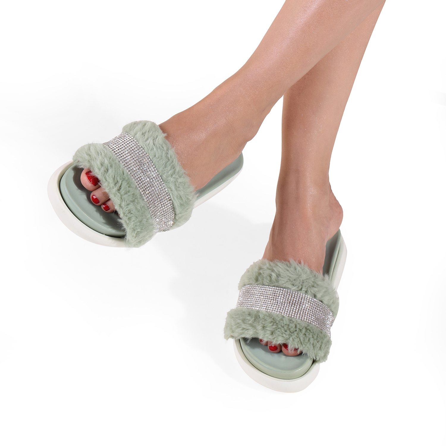 CATWALK | Furry Embellished Slides