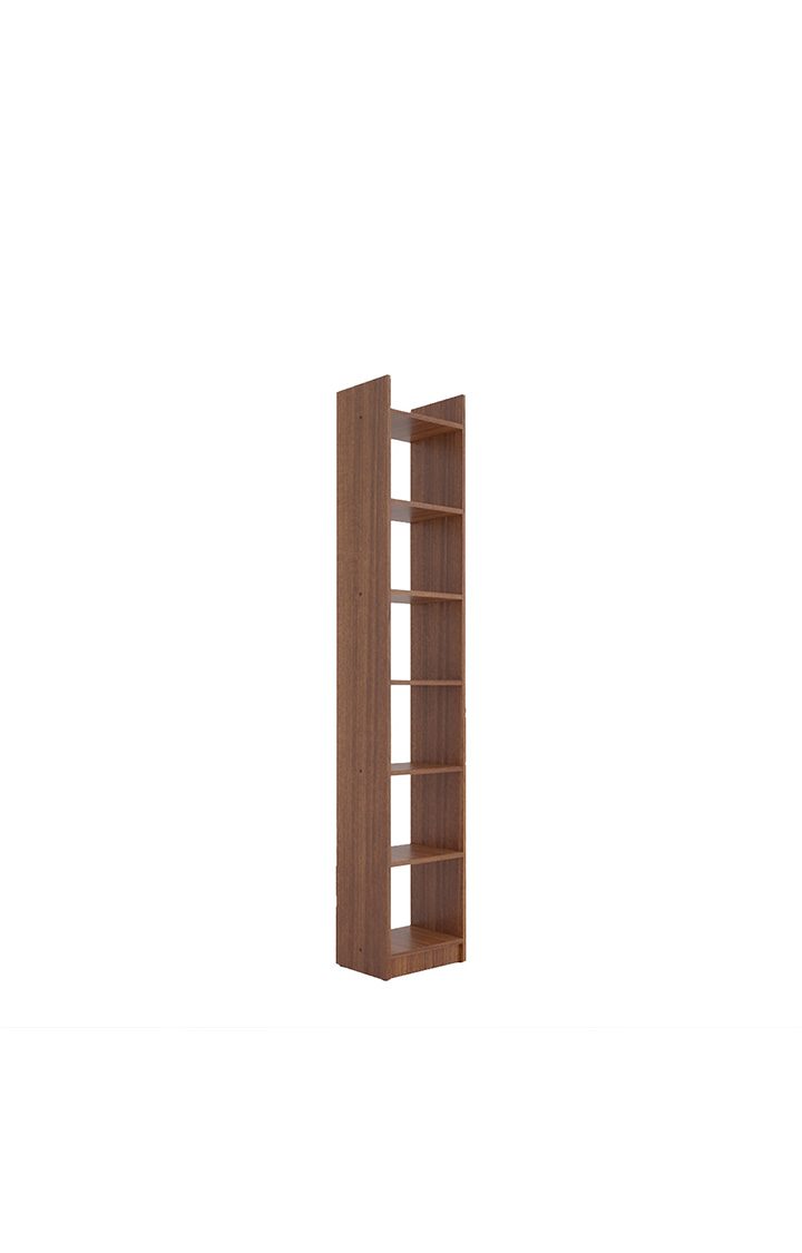 neudot Glitz Engineered Wood 7 Shelves Bookshelf Cabinet Book Rack Organizer for Decor Display Unit, Floor Standing Bookcase for Home, Office & Library (Finish Color - Leon Teak, Knock Down)