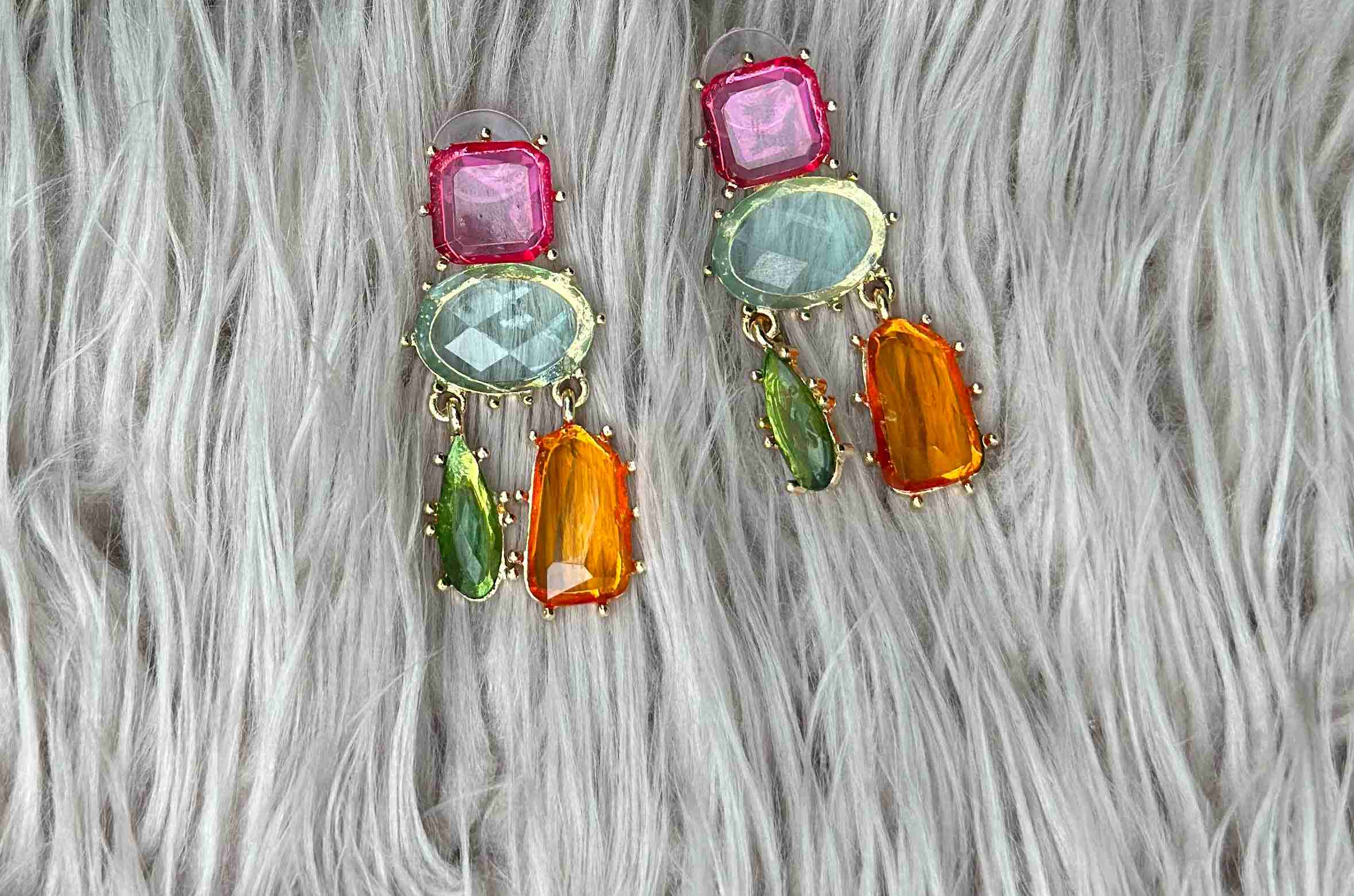 Rainbow stones earrings